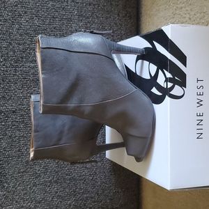 Peep Toe Gray Booties